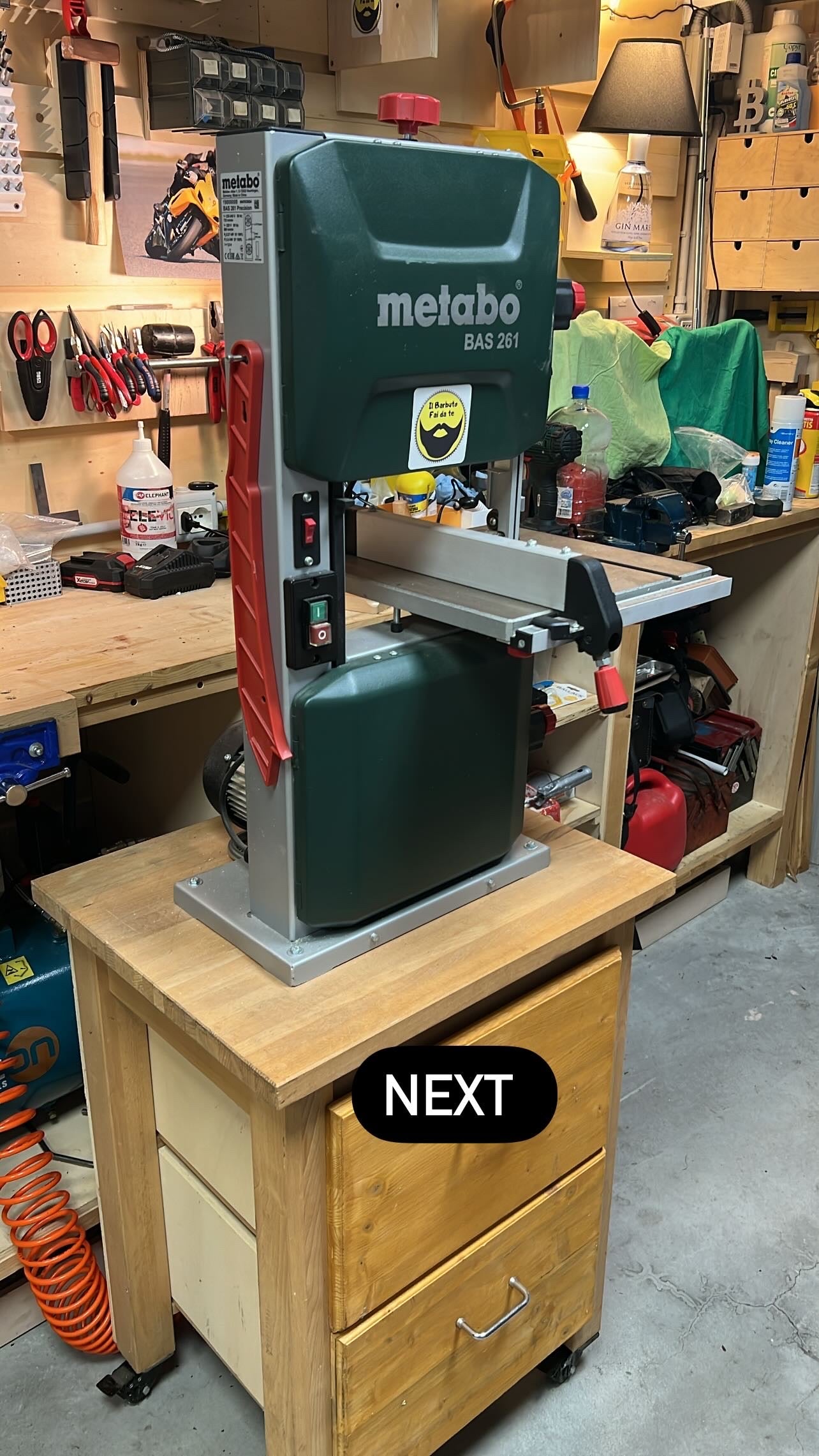 Sega a Nastro Metabo BAS261 con tavolino di supporto